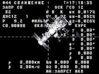 Aufnahme der ISS aufgenommen vom Navigationssystem der abfliegenden Progress M-29M