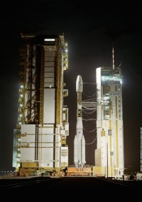 die letzte Ariane 4 auf dem Startkomplex