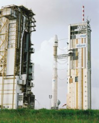 die Ariane-40 mit dem SPOT 4 Satelliten