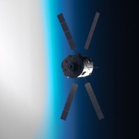 ATV 1 „Jules Verne“ im Anflug auf die ISS 