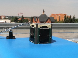 Explorer 1 Prime bei Tests auf dem Dach der Cobleigh Hall der MSU