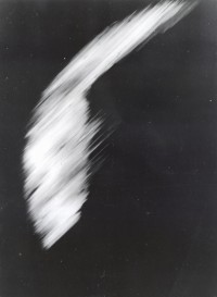 Die erste Erdaufnahme durch Explorer VI aufgenommen am 14.08.1959 zeigt die Wolkendecke über dem Zentralpazifik