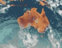 meteorologische Aufnahme Australiens von MTSAT 1R