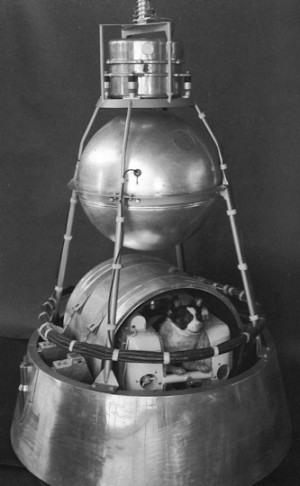 Ausstellungsmodell von Sputnik 2