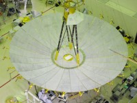 die Antenne von Radio-Astron bei einem Entfaltungstest