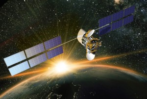 Rendering des SESAT Satelliten im Orbit