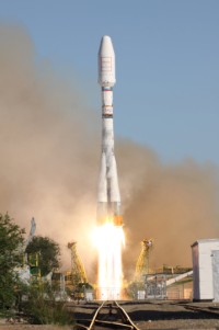 Start der Sojus-2.1a mit sechs Globalstar-2 am 13.07.2011
