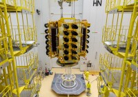 Nutzlast Stack der Sojus VS22 - vier O3b Satelliten