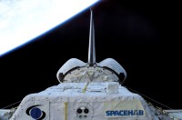 die „Columbia“ transportierte in der Nutzlastbucht u.a. ein Spacehab Doppelmodul