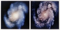 WFPC Aufnahme der Messier 100 Galaxie vor und nach der SM-01 Mission