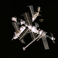 Gesamtansicht der Mir, aufgenommen während STS-71