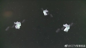 Videostandbild aus einer anläßlich eines Yaogan 30 Gruppenstarts veröffentlichten Animation